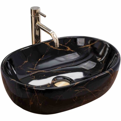 UMYWALKA AMELIA BLACK MARBLE SHINY - NABLATOWA REA-U8000