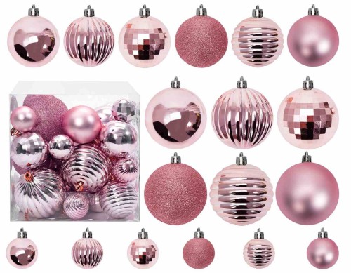 BOMBKI CHOINKOWE 311433 36szt ROSE RED CHR-02000