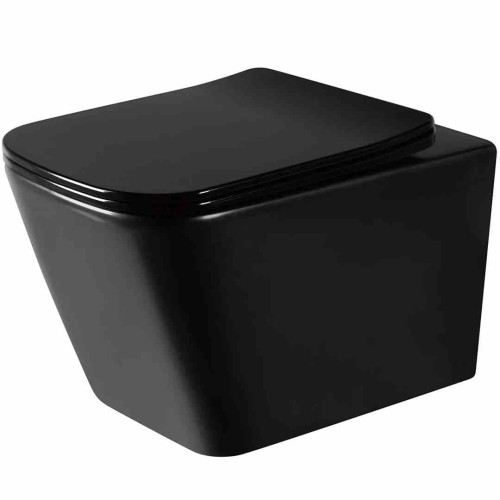 WC - RAUL RIMLESS DUROPLAST SLIM ZM BLACK MATT REA-C1100