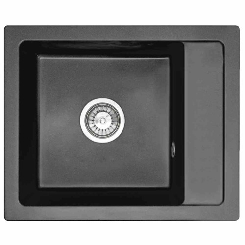 ZLEWOZMYWAK GRANITOWY RINO CZARNY 52X49+SYFON ZLE-00103