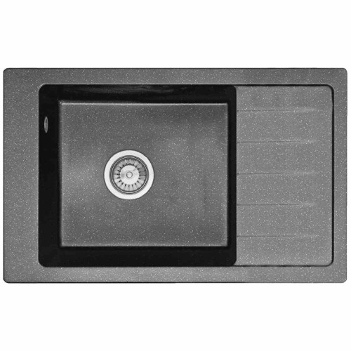 ZLEWOZMYWAK GRANITOWY STEN CZARNY NAKRAP 80X48+SYF ZLE-00107