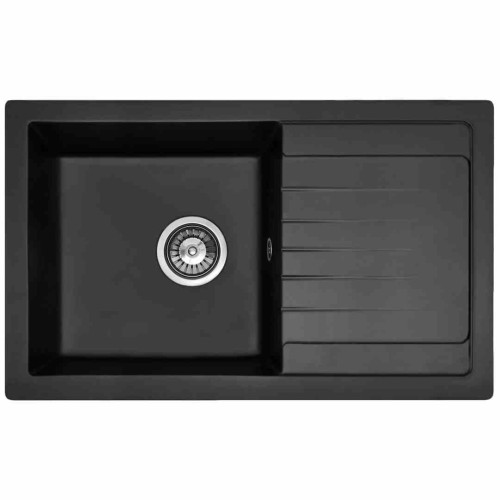 ZLEWOZMYWAK GRANITOWY DAG CZARNY 75X44+SYFON ZLE-00111