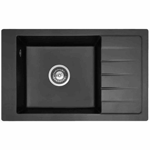 ZLEWOZMYWAK GRANITOWY STEN CZARNY 80X48 +SYFON ZLE-00106