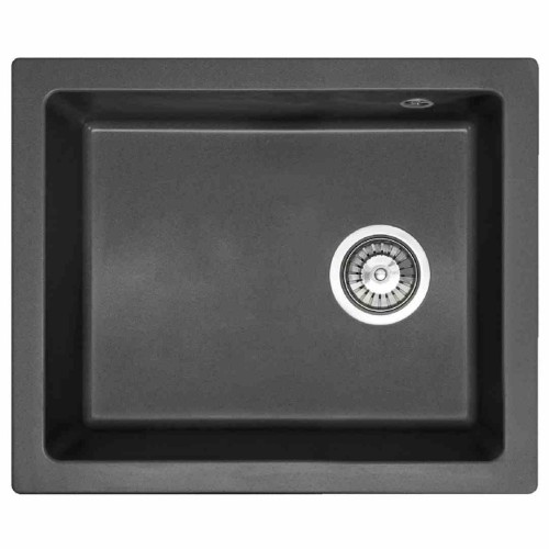 ZLEWOZMYWAK GRANITOWY NELS CZARNY 56X46 +SYFON ZLE-00109