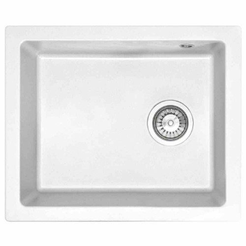 ZLEWOZMYWAK GRANITOWY NELS BIAŁY 56X46 +SYFON ZLE-00110